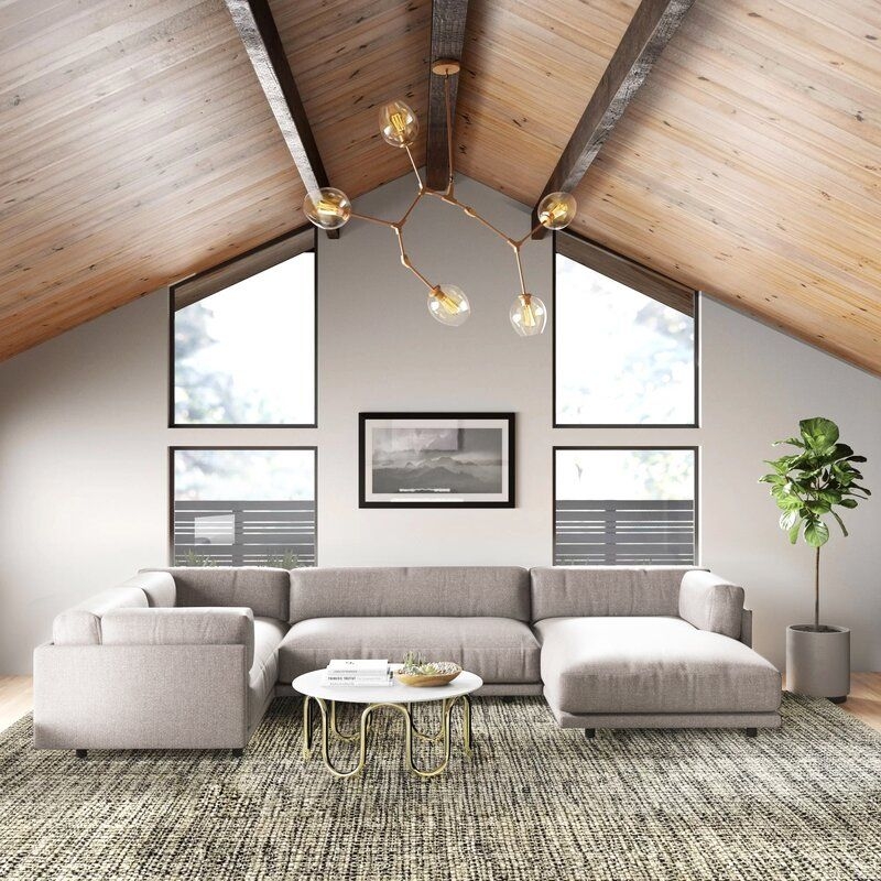 Agnew Gray Polyester Cotton Blend Modular Sectional