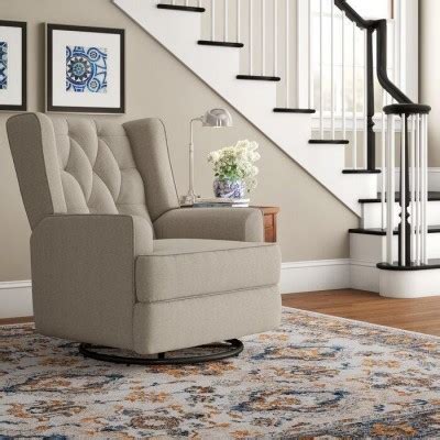 Beige Polyester Traditional Manual Rocker Recliner