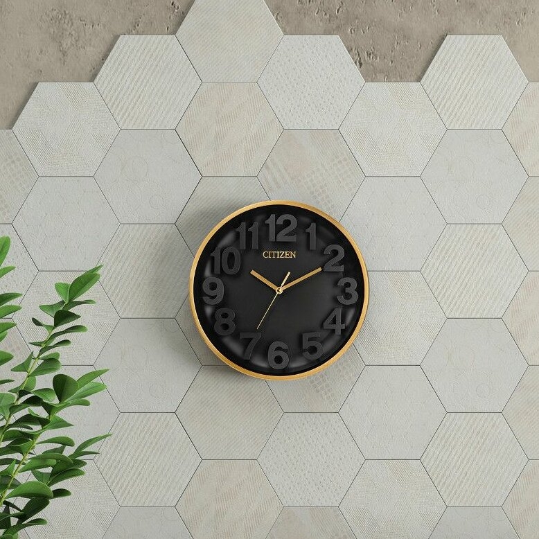 Black Metal Analog Wall Clock