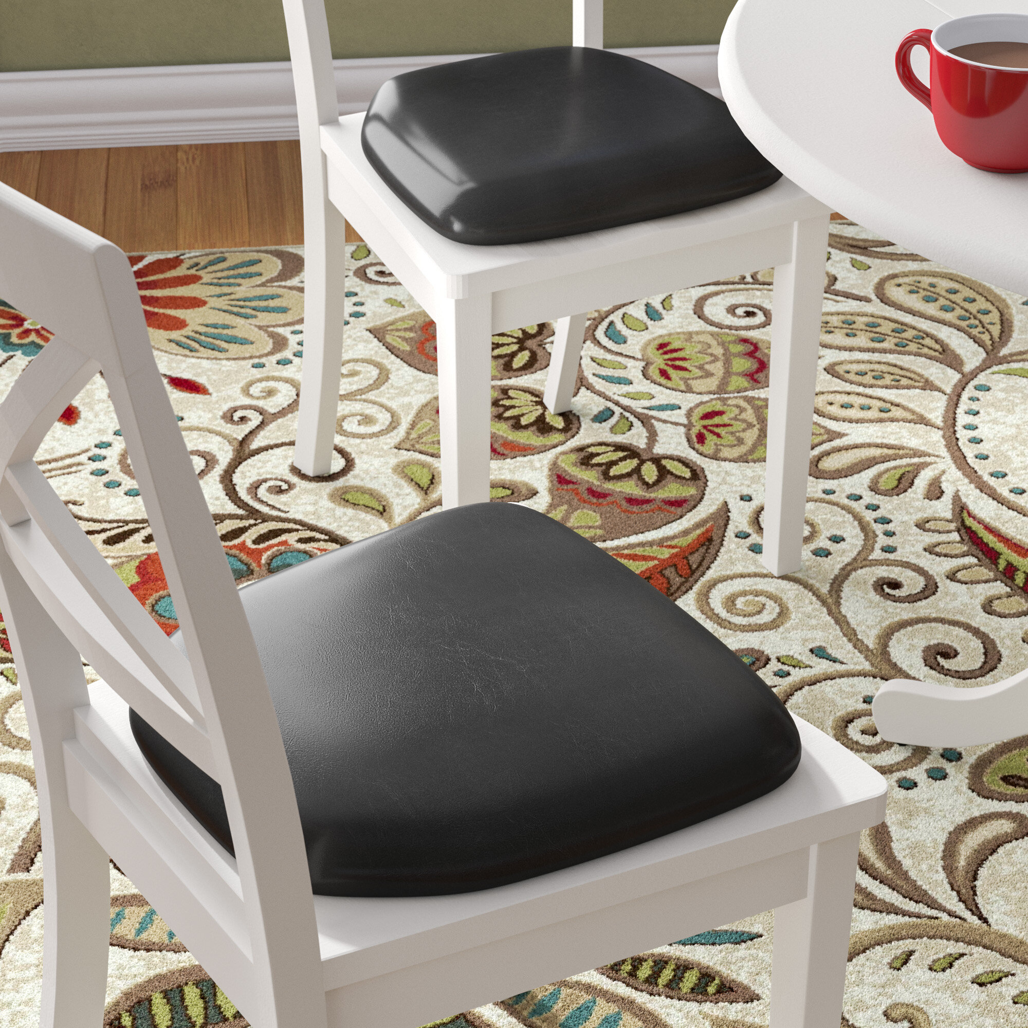 Black Vinyl Foam Chair Cushion