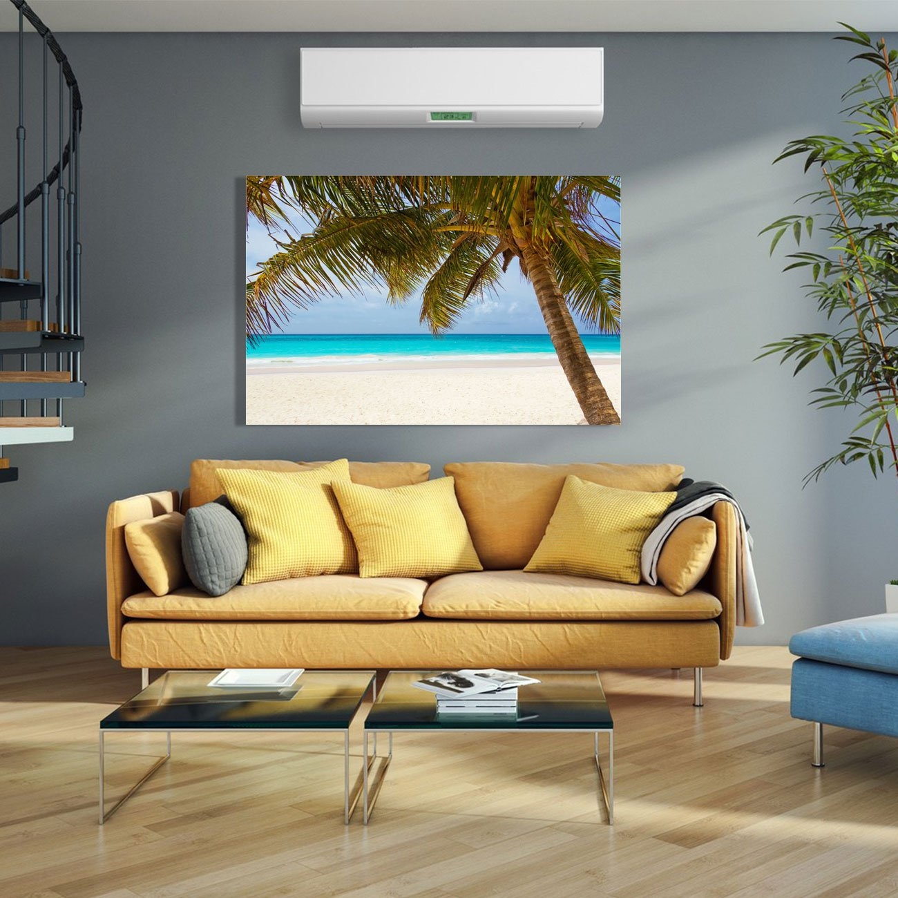 Blue Metal Quartz Movement Wall Clock