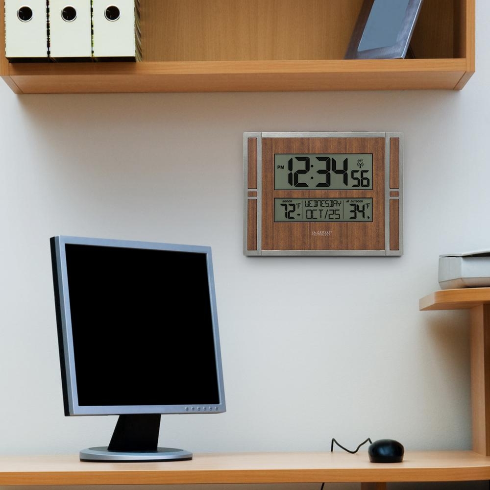 Brown Plastic Atomic Digital Wall Clock