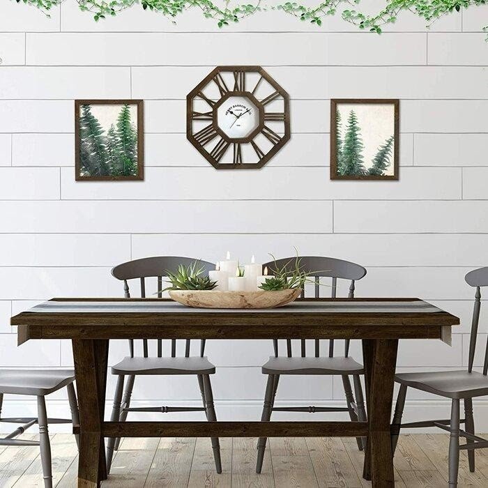 Brown Wood Analog Atomic Wall Clock