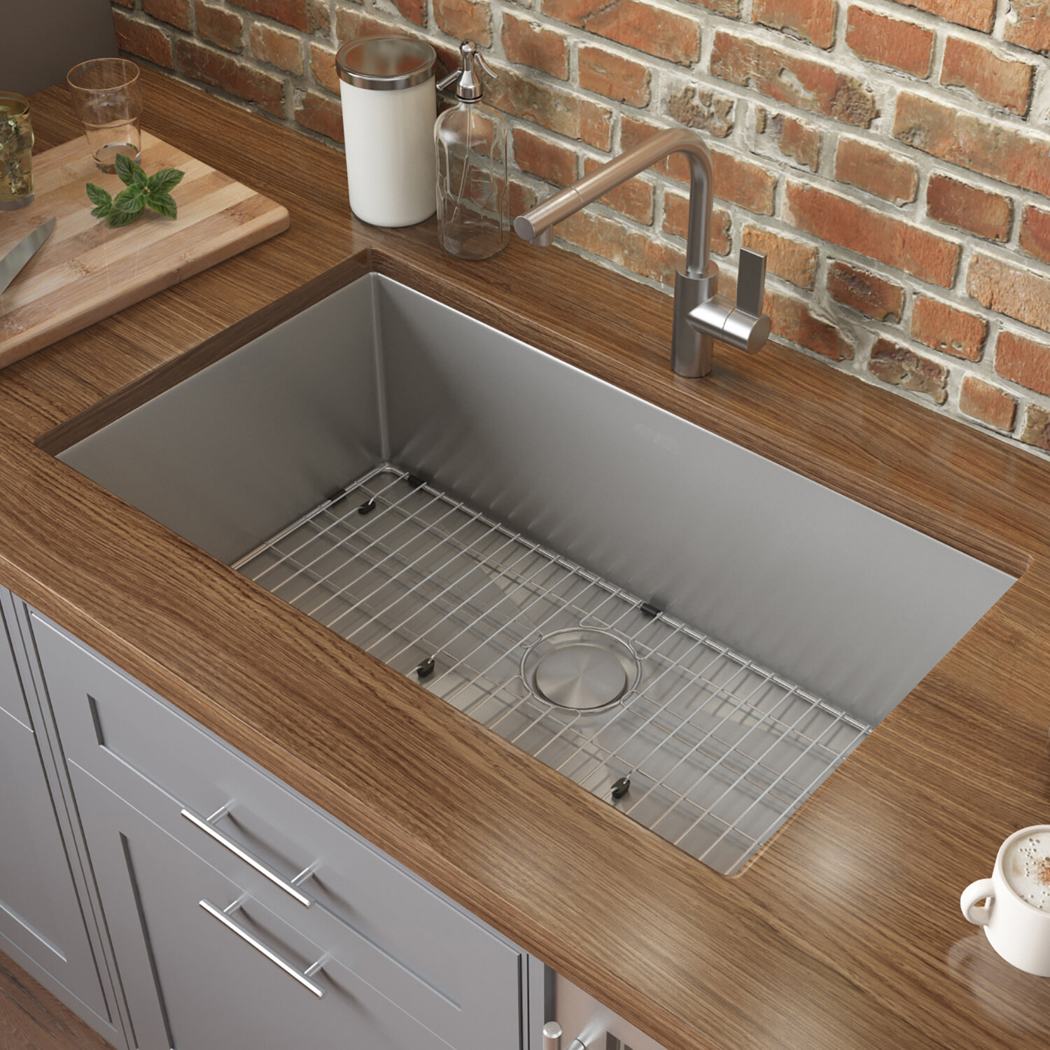Brushed Stainless Steel Undermount Kitchen Sink