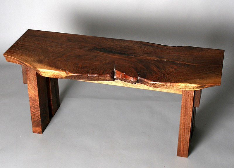 Claro Walnut Live-edge Bench