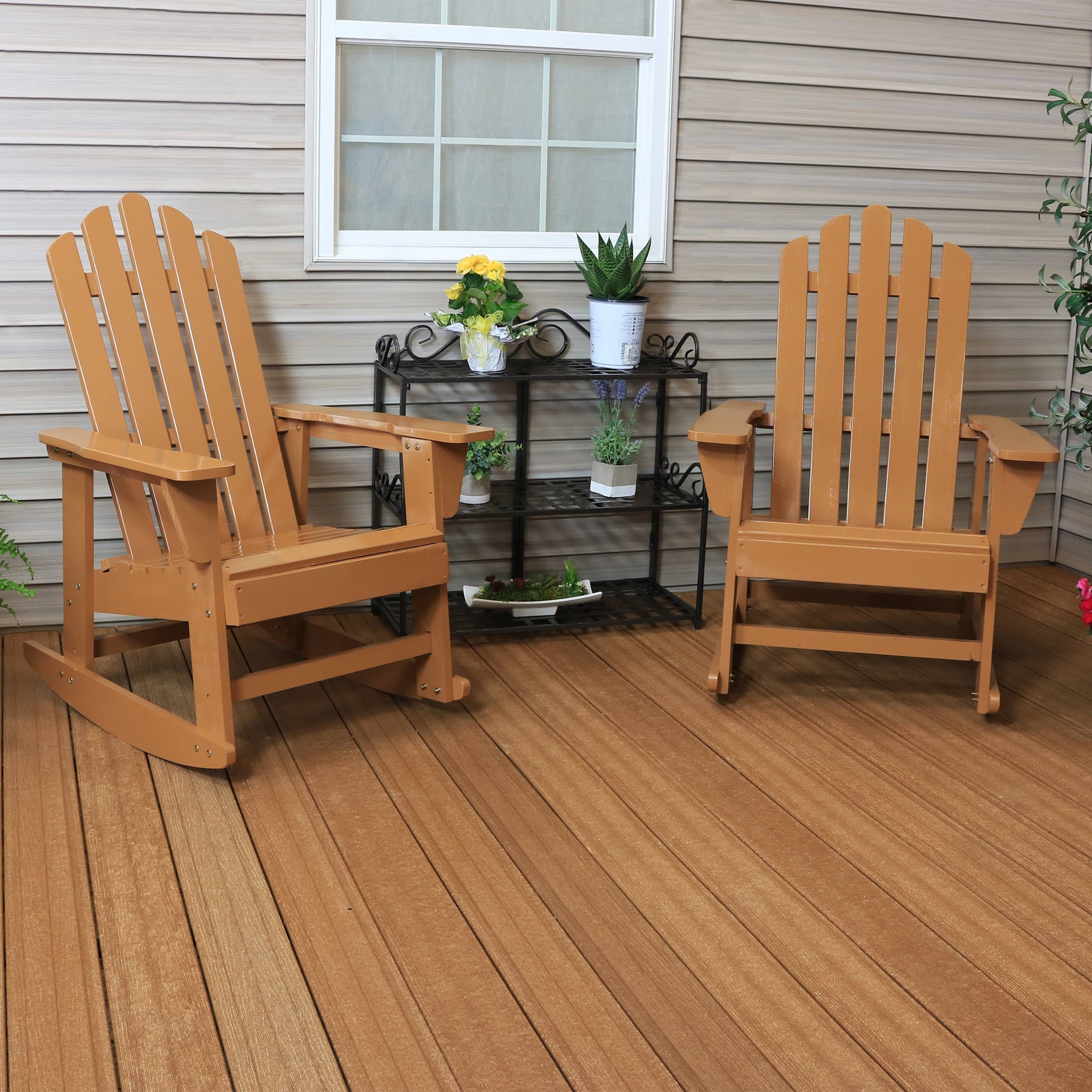 Classic Cedar Fir Solid Wood Rocking Adirondack Chair