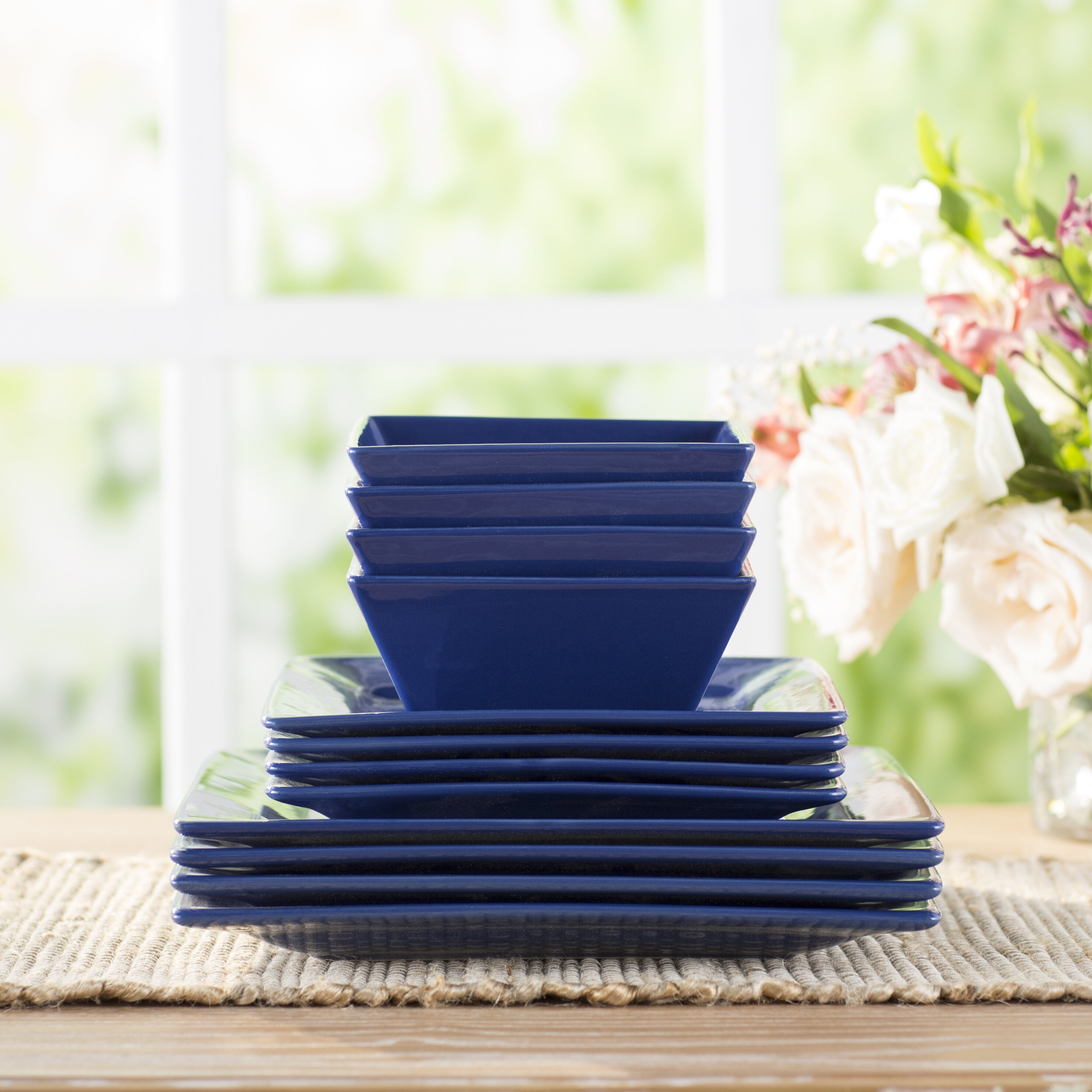 Cobalt No Detail Stoneware Dinnerware Set