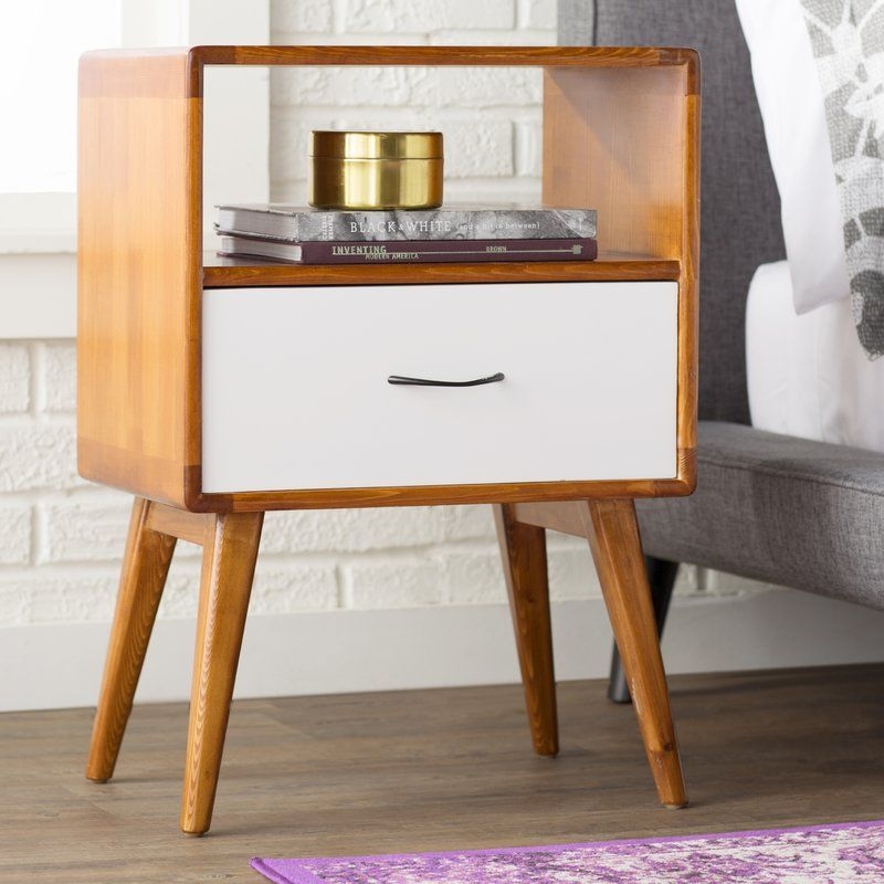 Collado Solid Wood 1 Drawer End Table with Storage