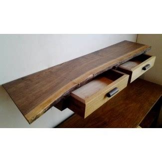 Custom Walnut Live Edge Shelf Floating 2 Drawer by ...