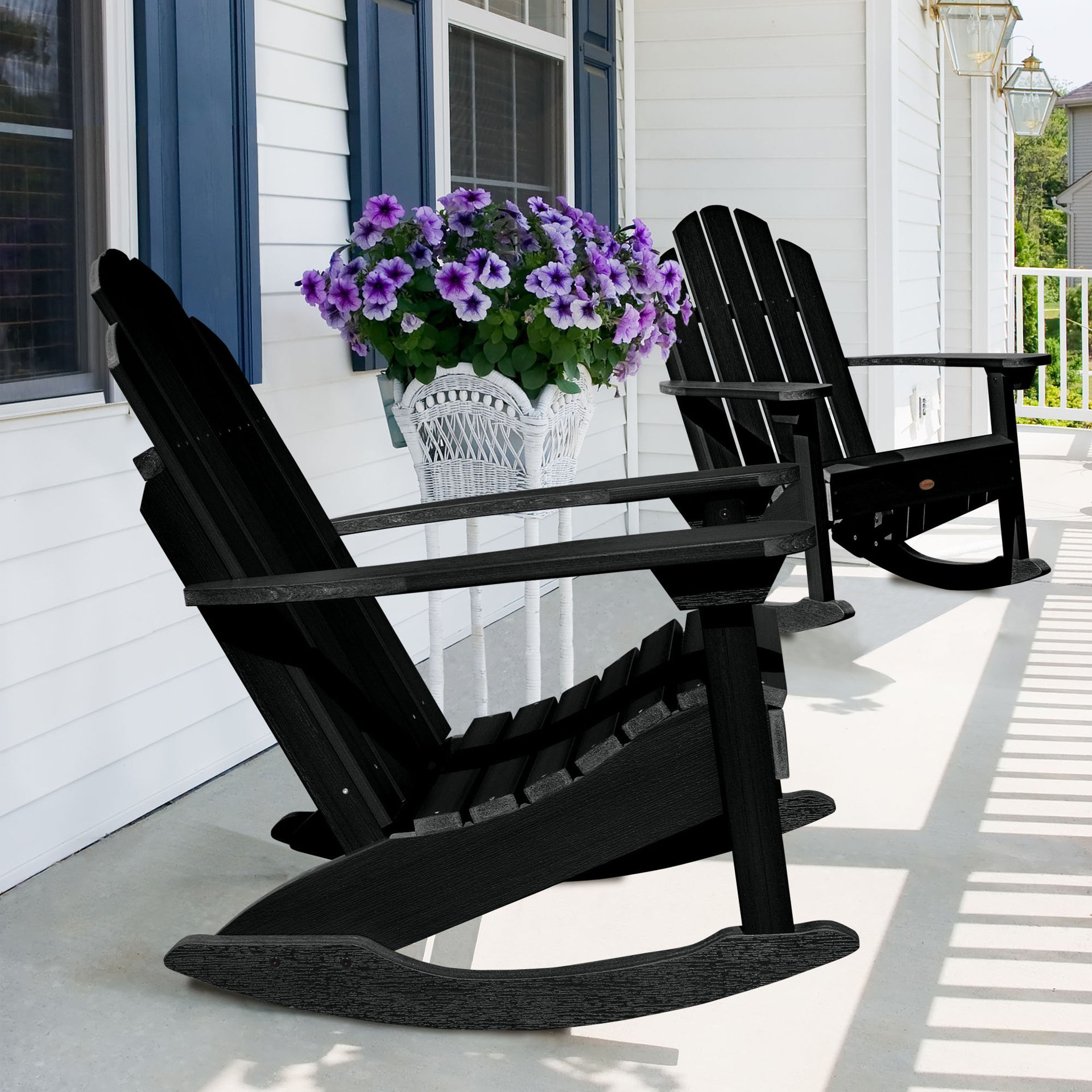 Federal Blue Adirondack Rocking Chair
