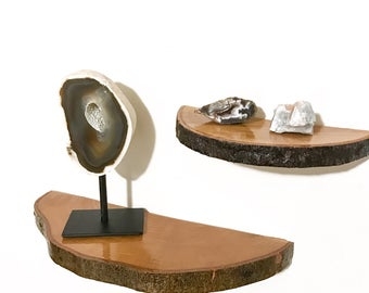 Floating Shelf Live Edge Slab Wood Open Shelving