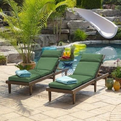 Green Polyester Blend Outdoor Seat Back Cushion