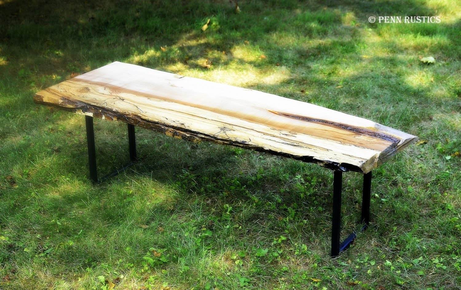 Industrial Rustic Live Edge Bench by PennRustics on Etsy