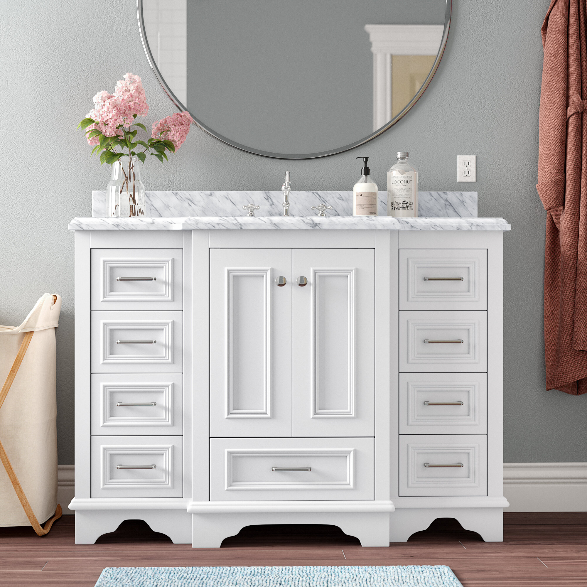 Cherry Blossom Single 42 Inch Traditional Bathroom Vanity