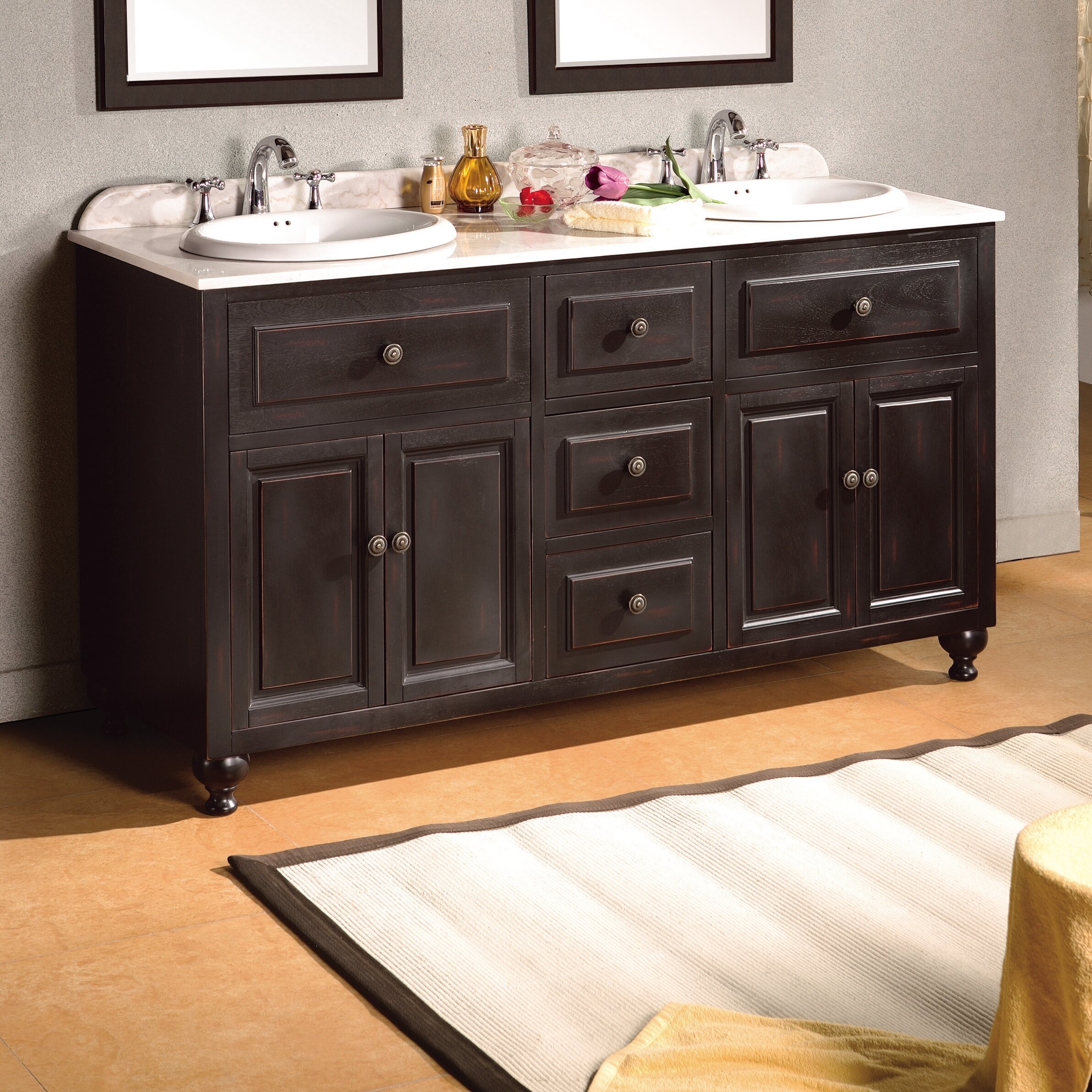 Kensington 60" Double Bathroom Vanity Set