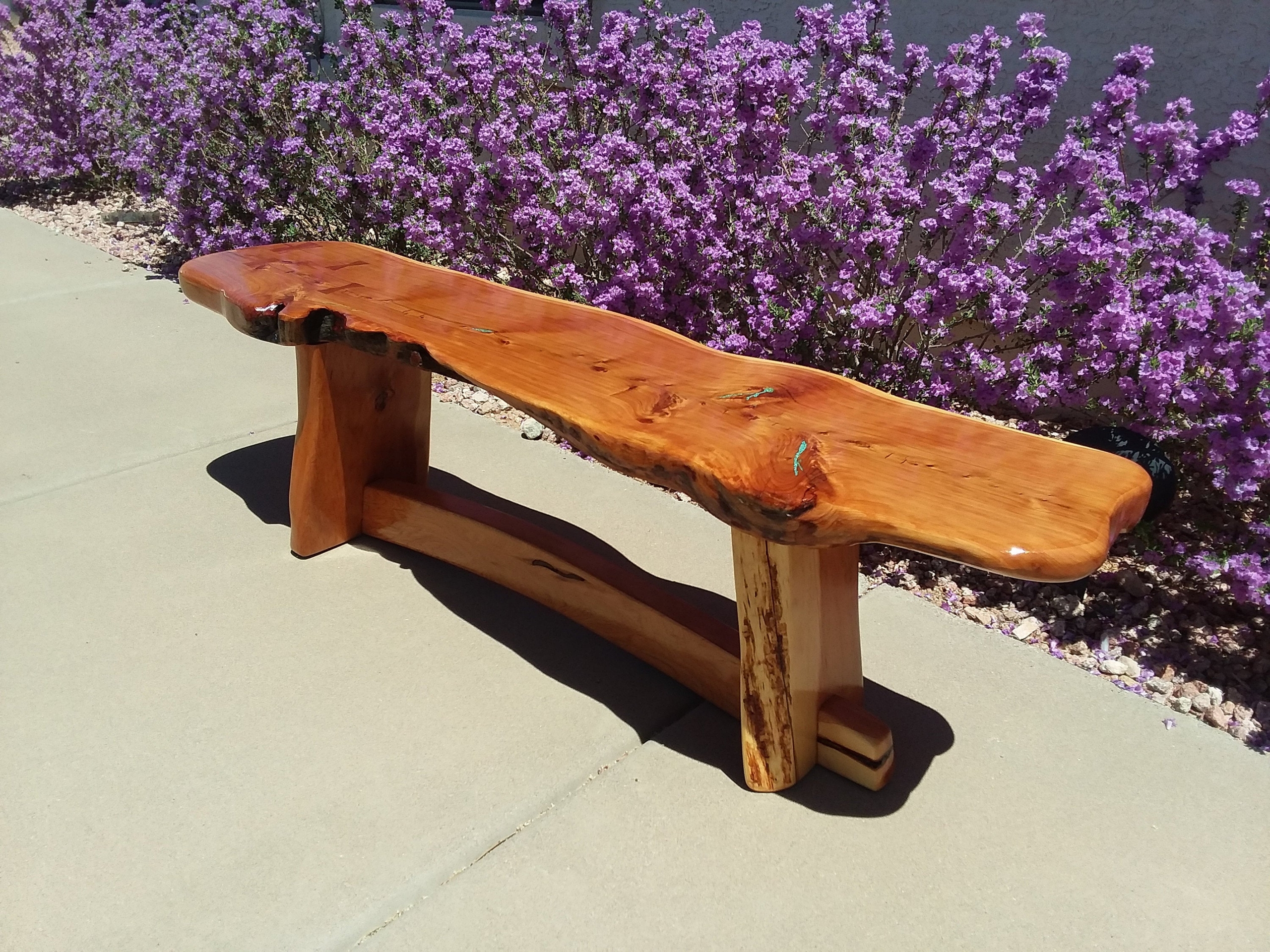 Live edge Bench in Juniper 1004 | Etsy