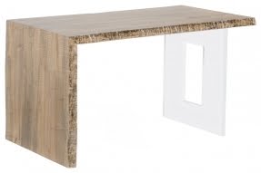 Live Edge Curly Solid Wood Waterfall Desk