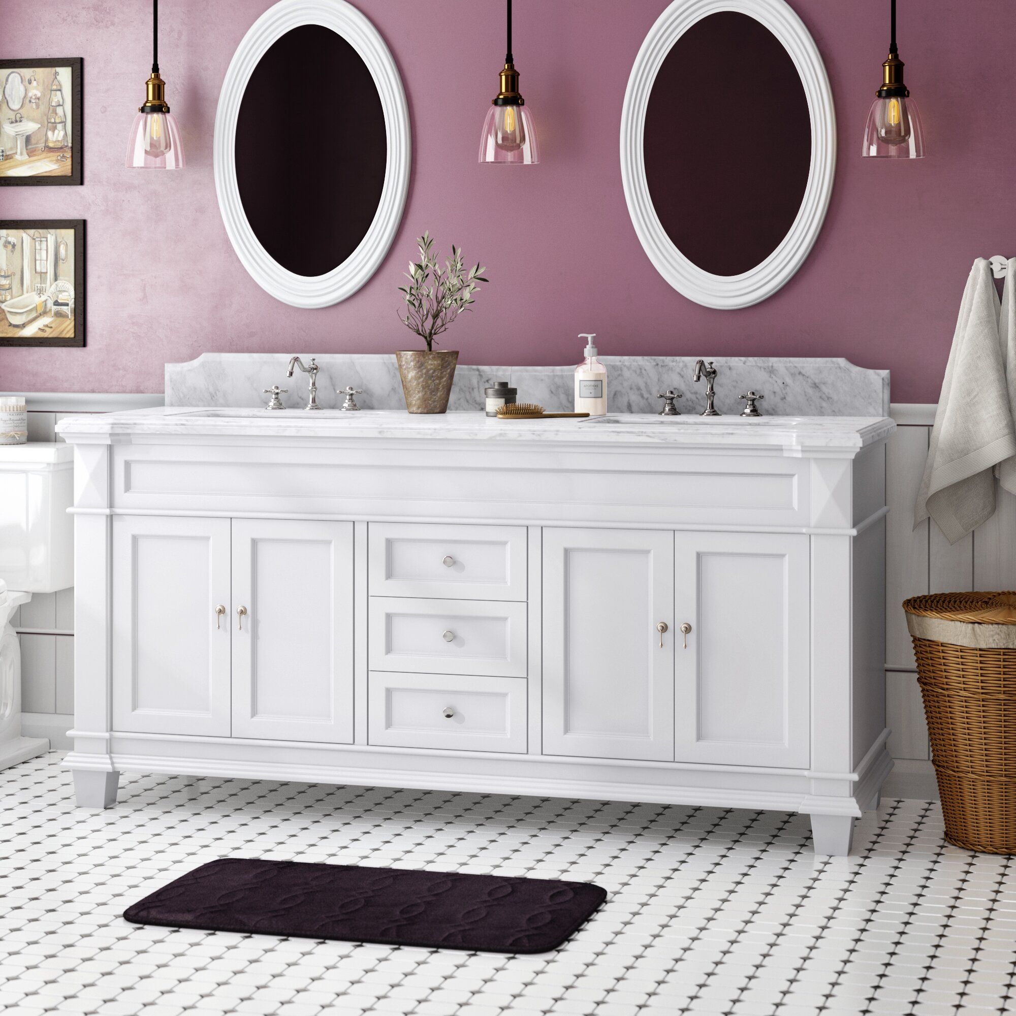 Minogue 72" Double Bathroom Vanity Set