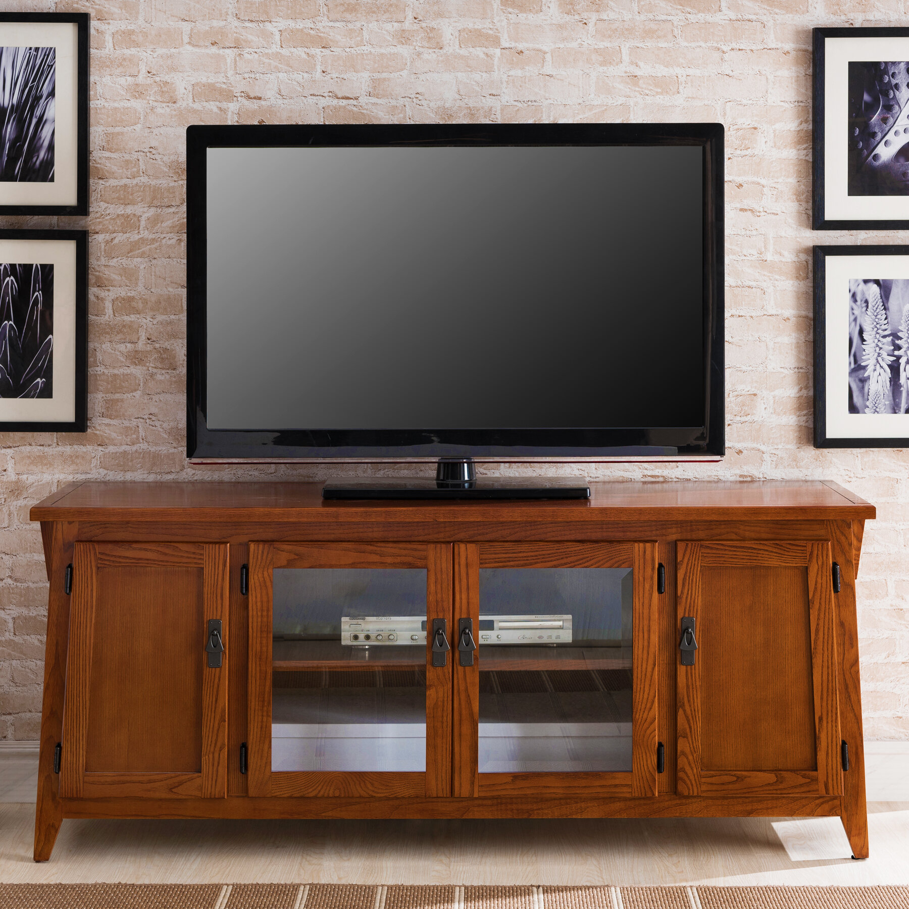 Oak Solid Manufactured Wood TV Stand