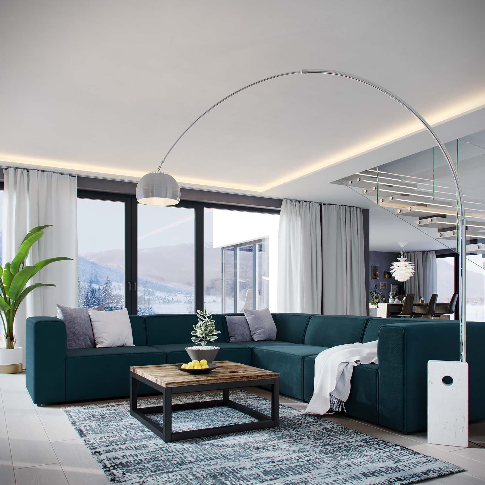 Polyester Blend Symmetrical Modular Sectional