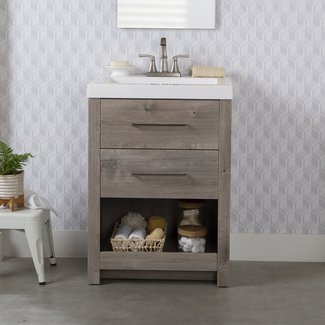 Bathroom Vanity with Live Edge Top Shelf Chicago Makers Studio