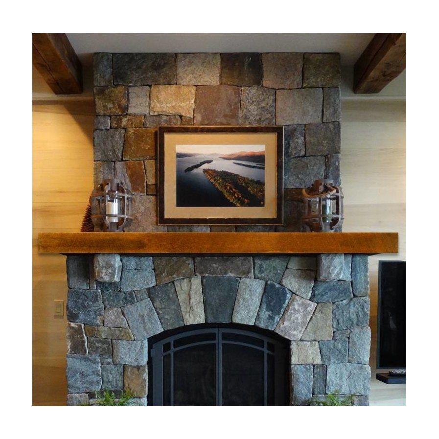 Reclaimed Oak Industrial Fireplace Shelf Mantel