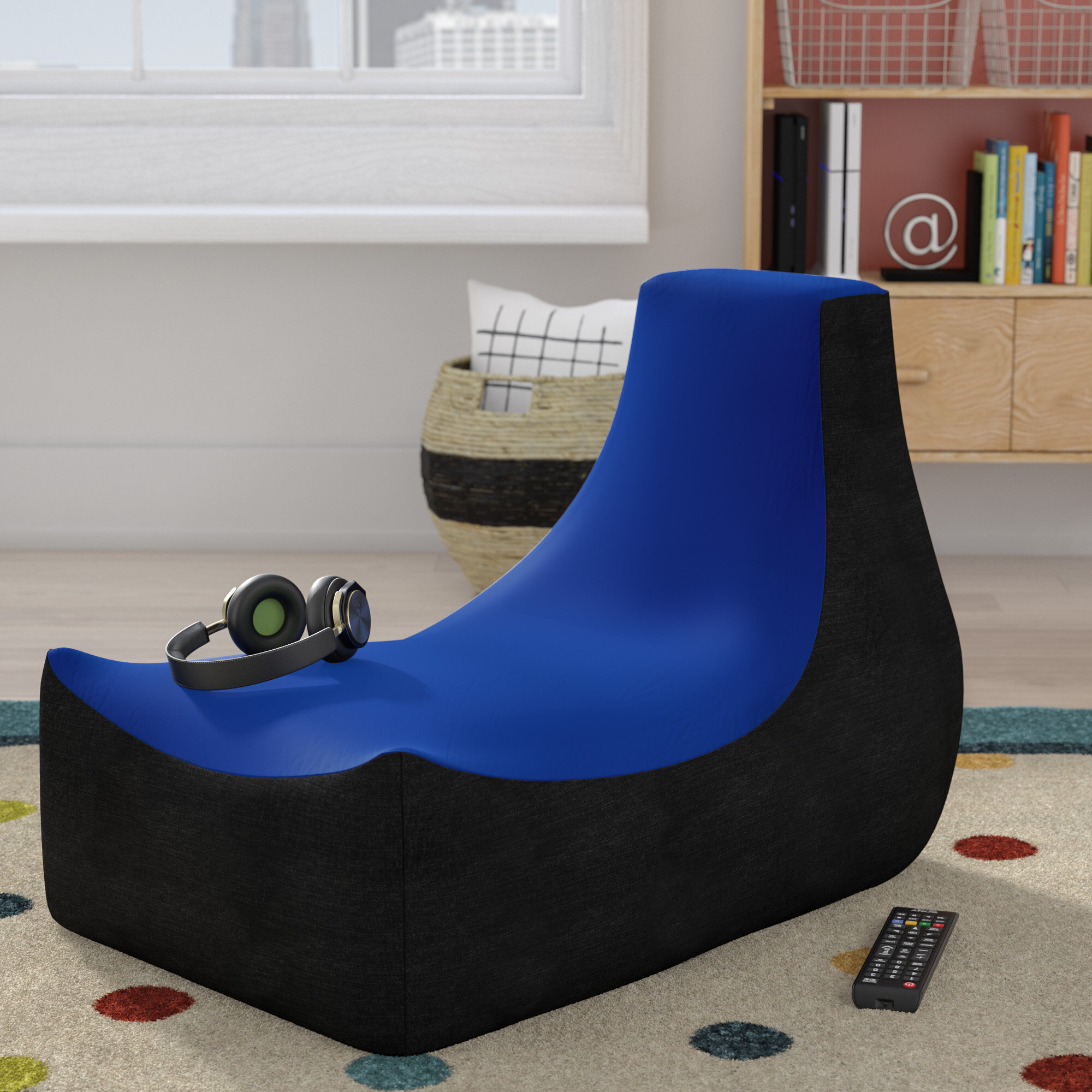 Royal Blue Cotton Bean Bag Floor Game Chair