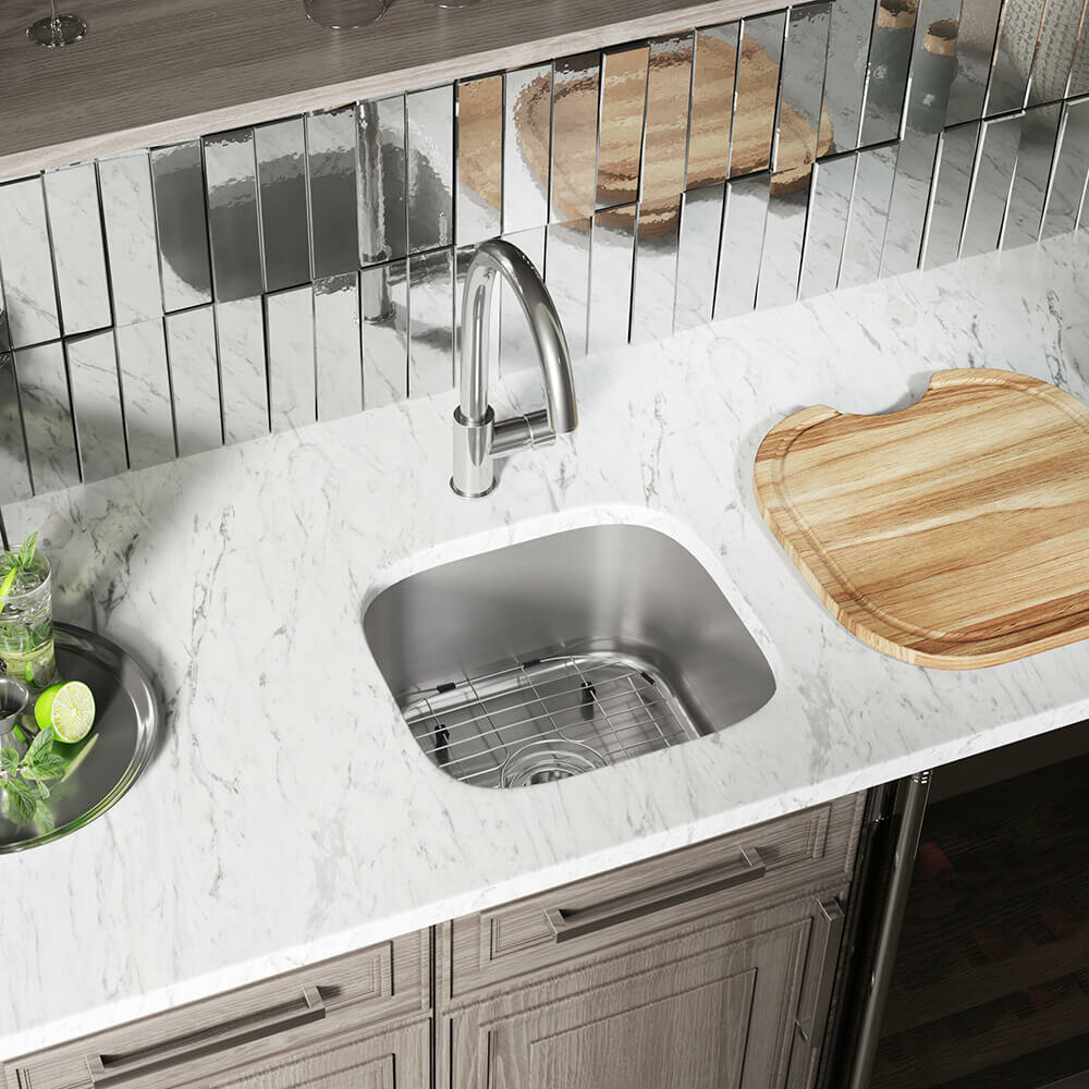 Stainless Steel Brushed Satin Undermount Kitchen Single Sink