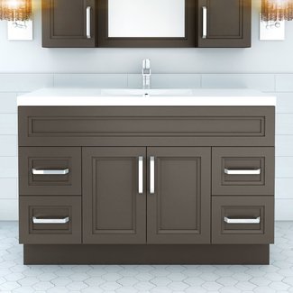 Eloise' Floating Bathroom Vanity and Staggered Shelf - Mez Works Furniture