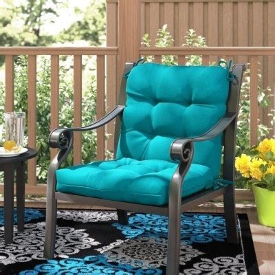 Teal Polyester Blend Outdoor Lounge Chair Cushion