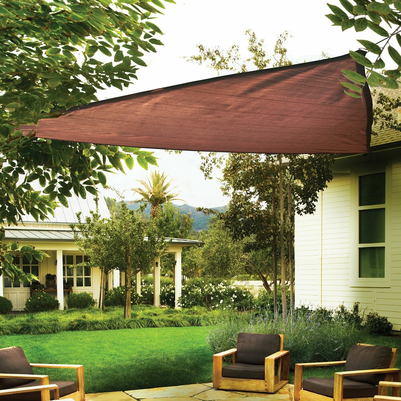 Terracotta Fabric Triangle Shade Sail