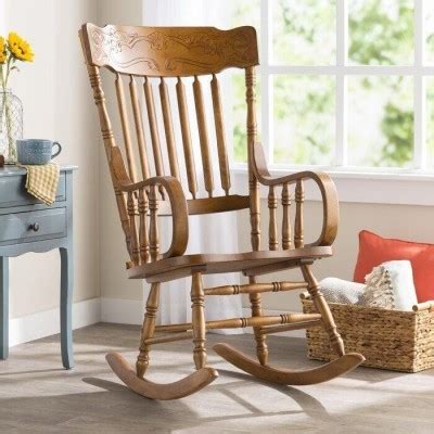 Warm Brown Oak Solid Wood Rocker Chair