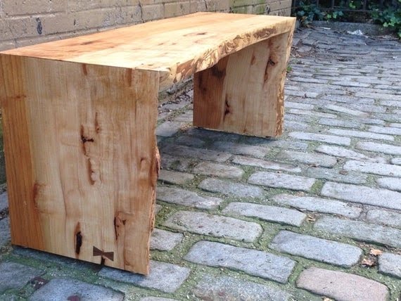 Waterfall live edge bench