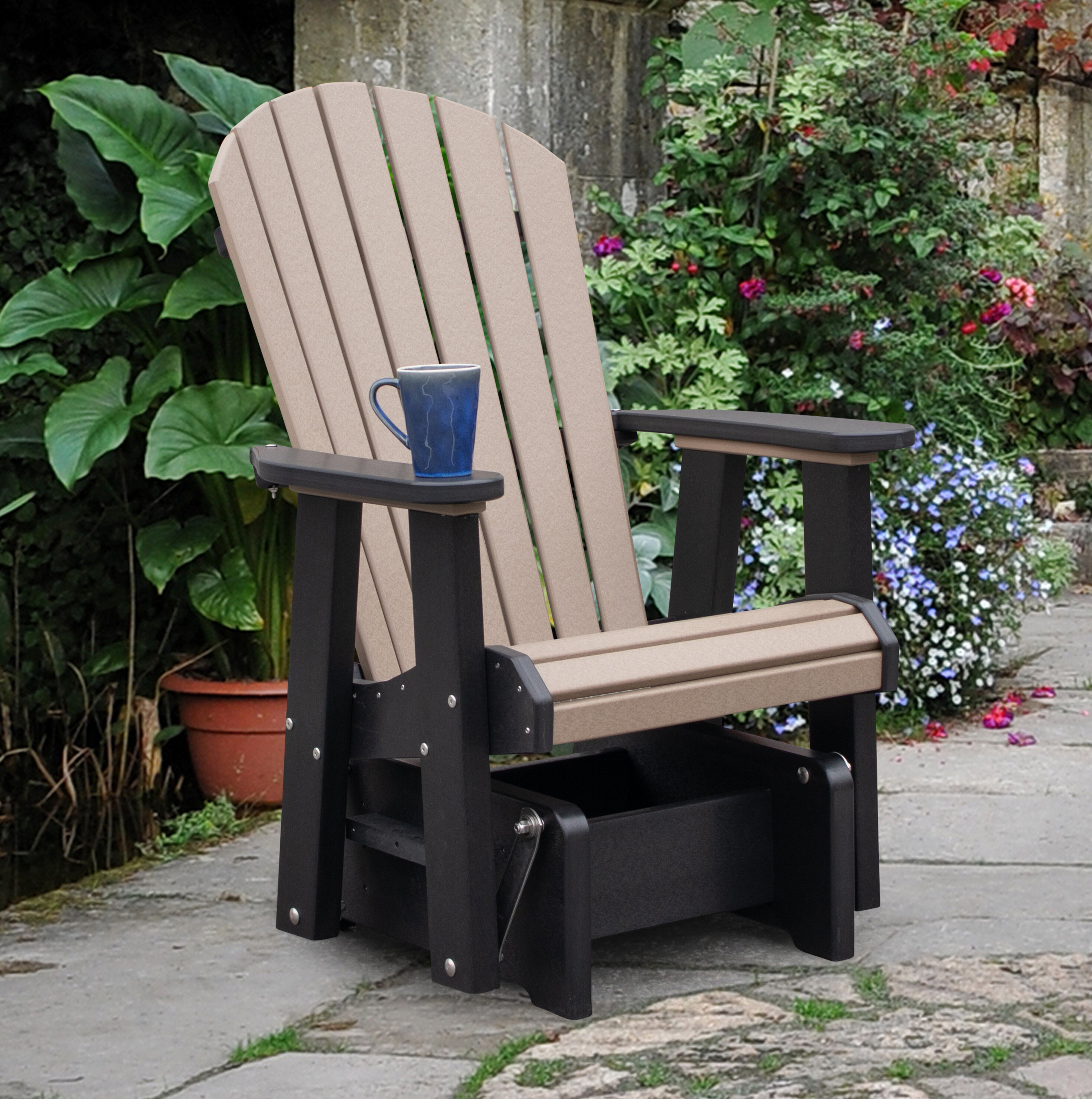 Weatherwood Black Plastic Poly Lumber Glider Chair