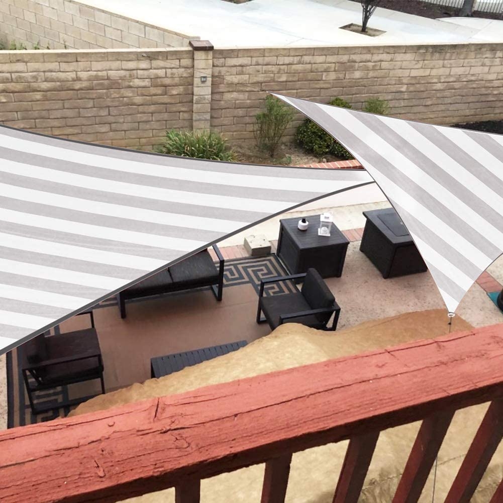 White Grey Triangle UV Block Shade Sail