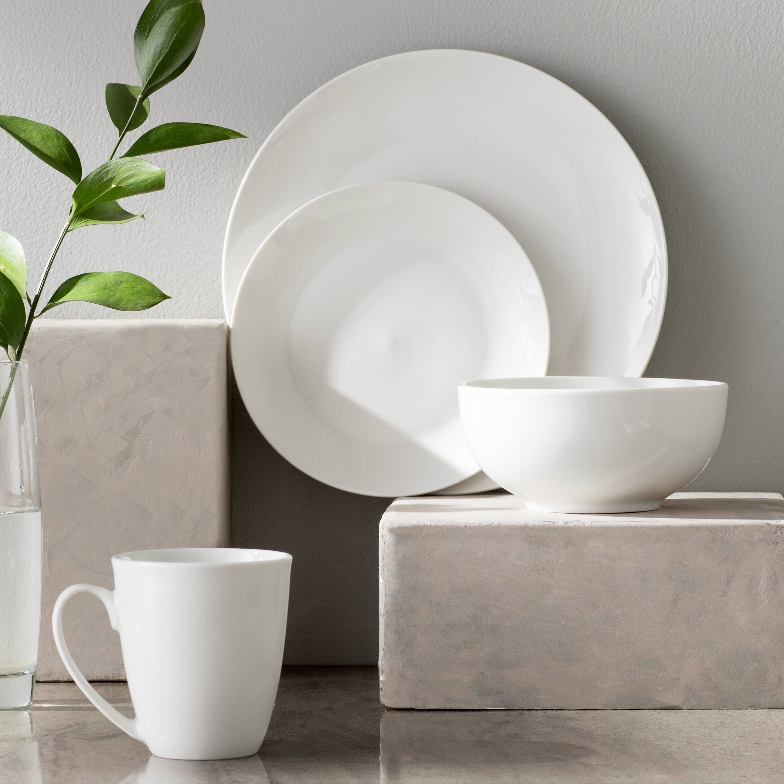 White Porcelain China Dinnerware Set