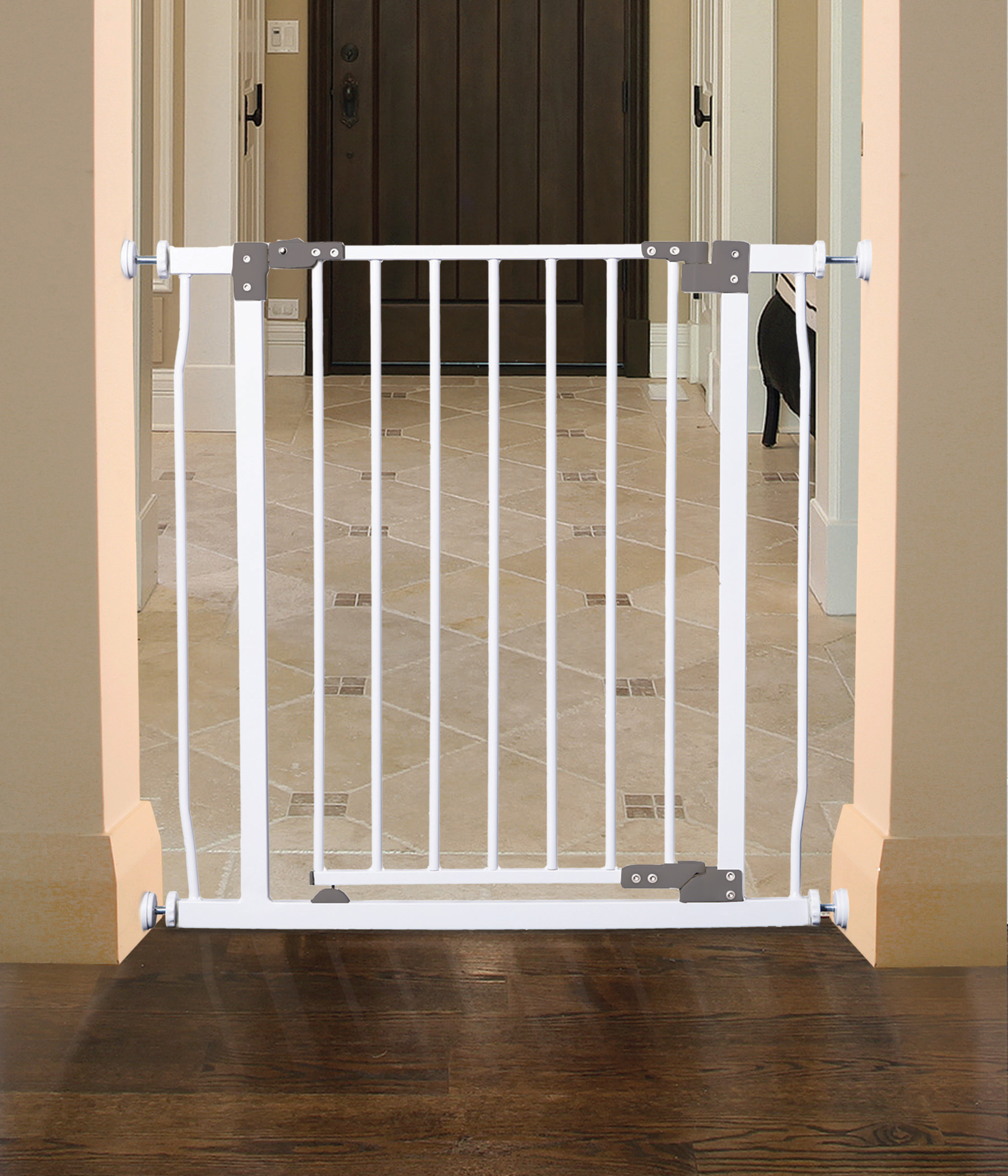 White Pressure Mounting Safety Gate