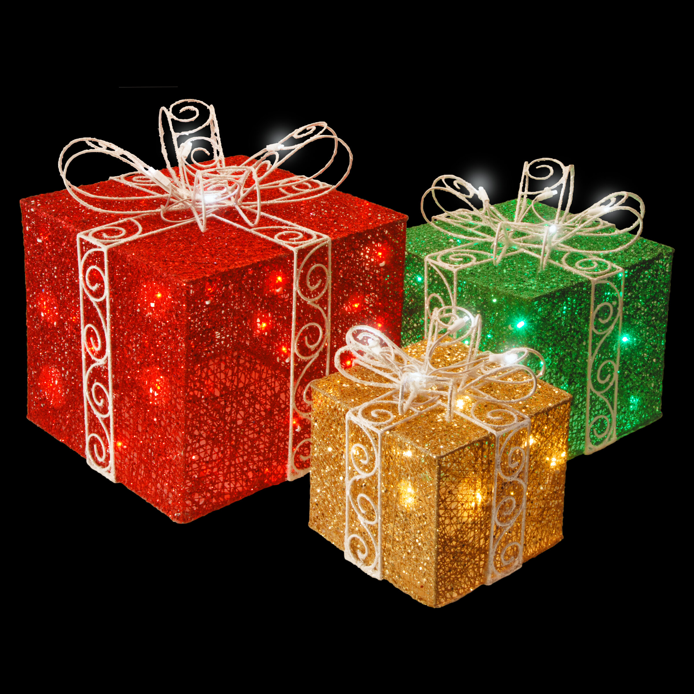 3 Piece Gift Box Lighted Display