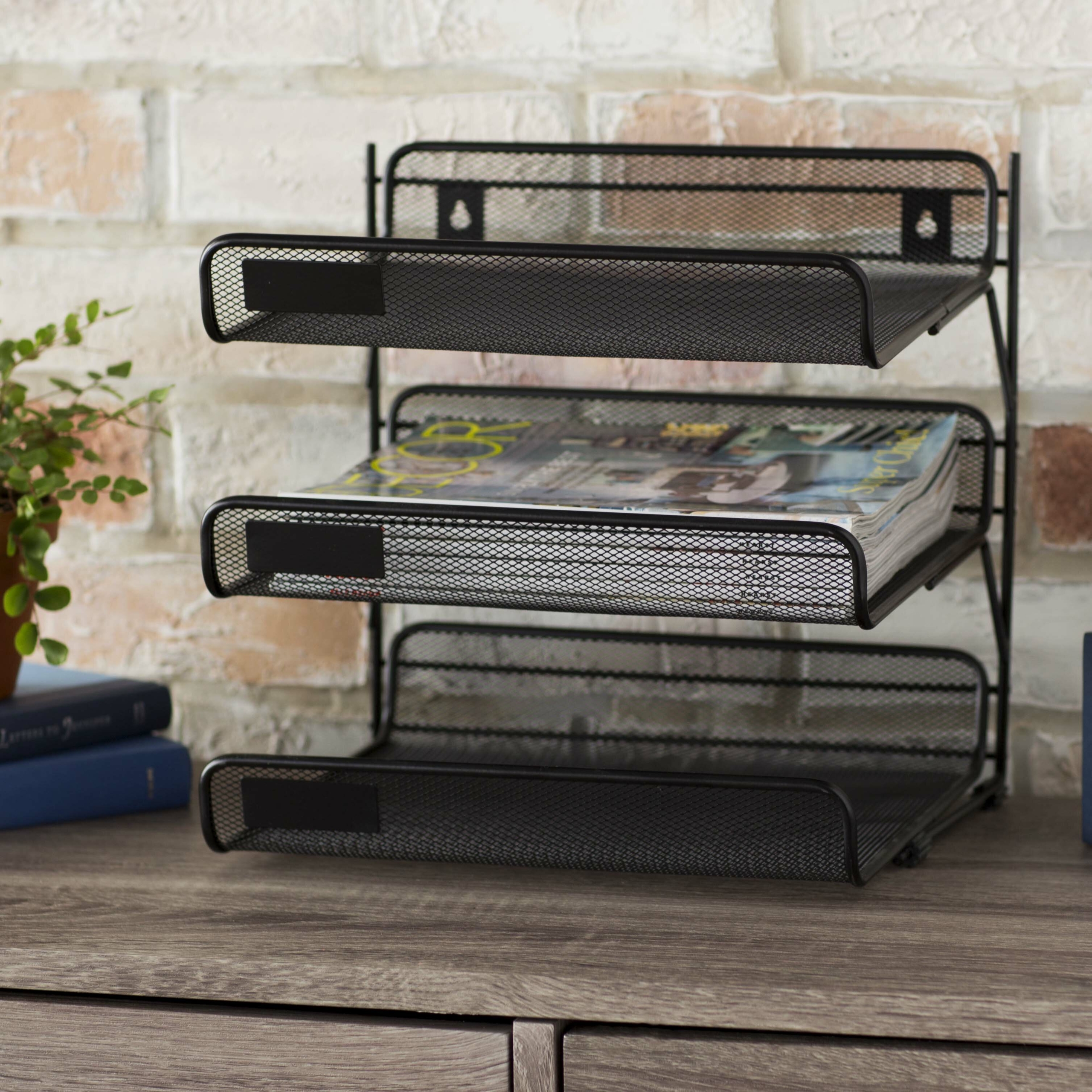 3 Tier File Organizer in Black