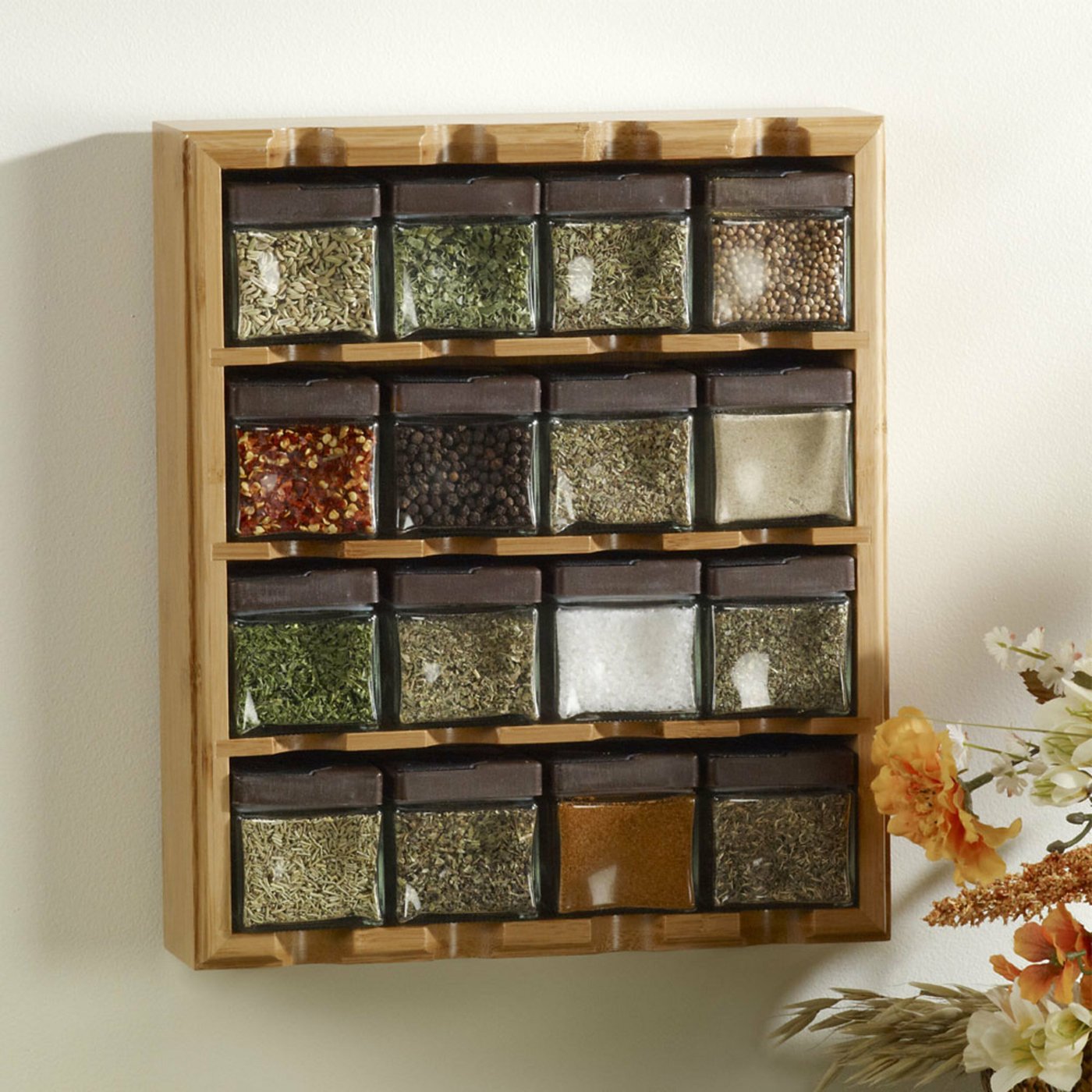 Bamboo Spice Rack With 8 Glass Jars at Stephen Jamerson blog