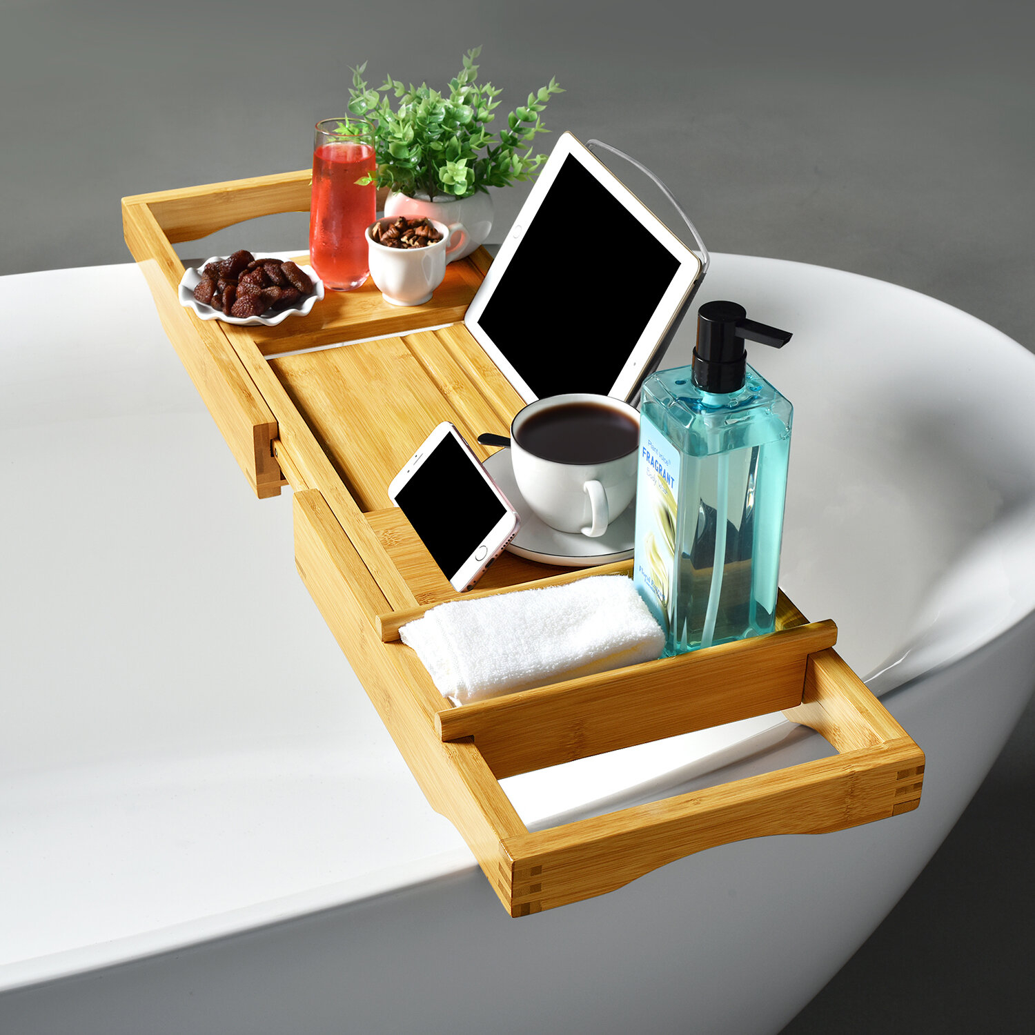Bamboo Manufactured Wood Bath Caddy