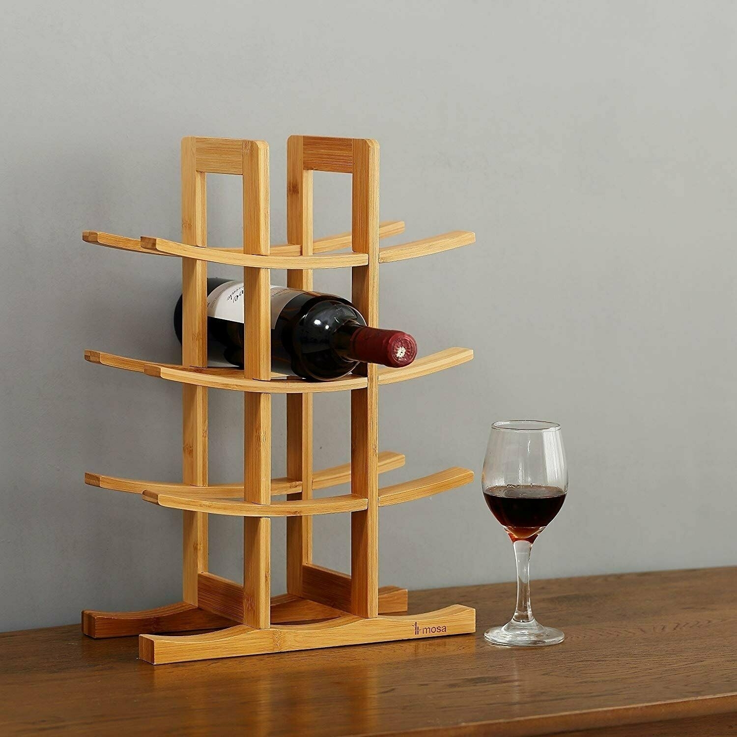 Bamboo Tabletop Wine Bottle Rack