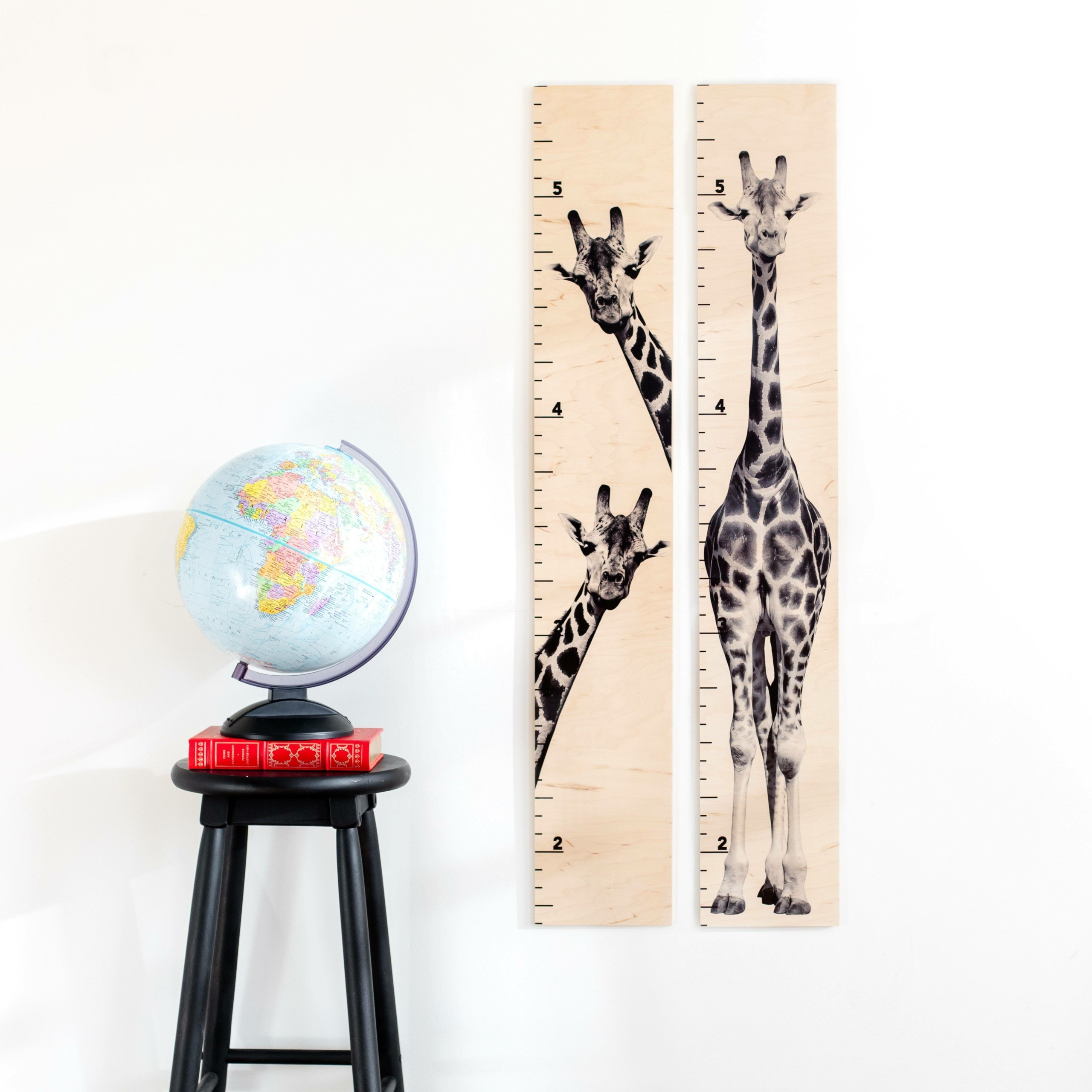 Beige Giraffe Wood Growth Chart