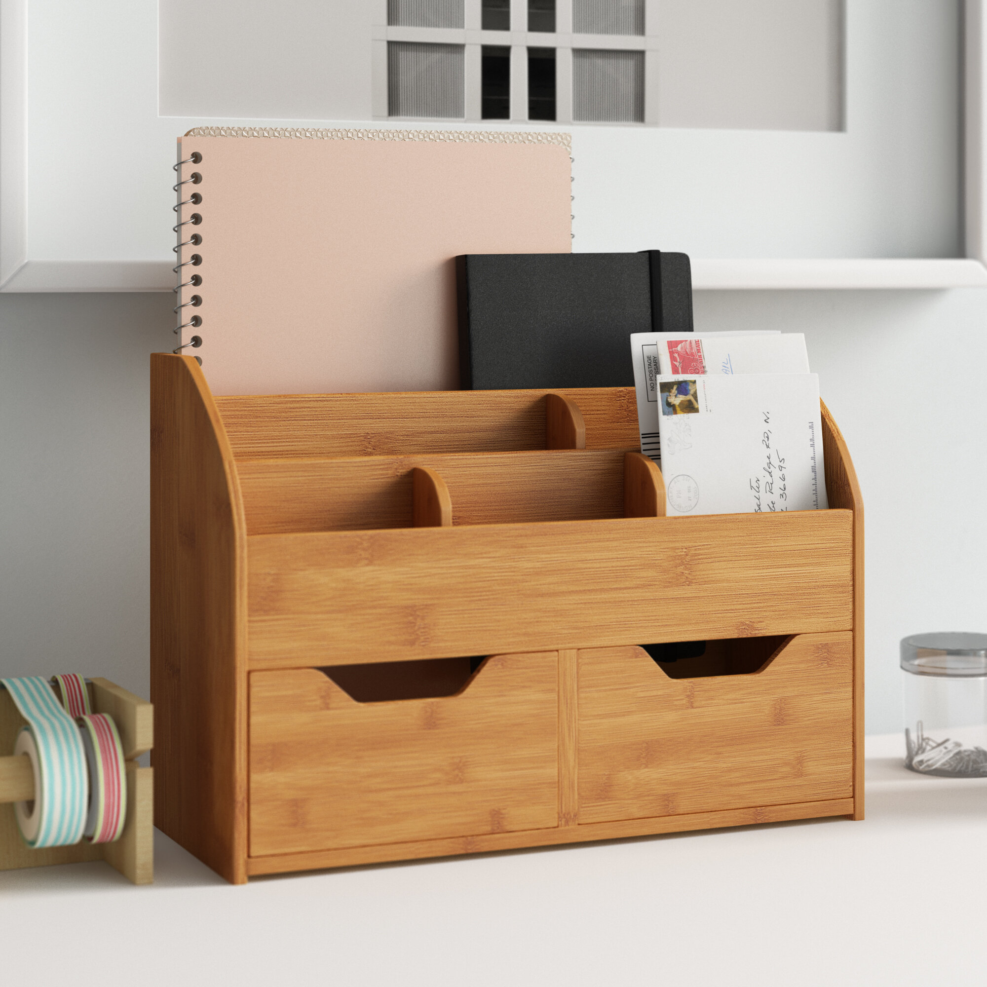 Big Bamboo Desk Organizer in Brown