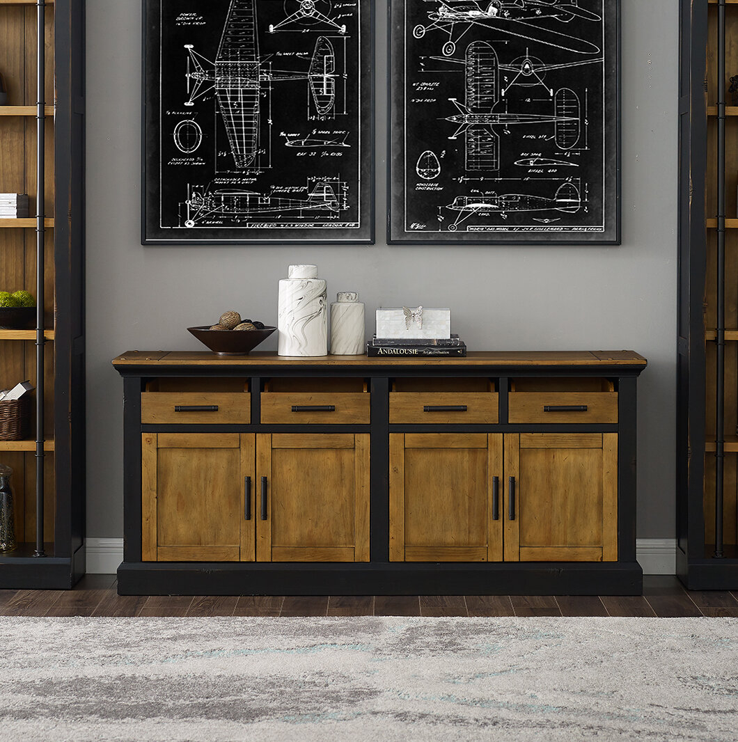 Black and Brown Wood Office Storage Cabinet