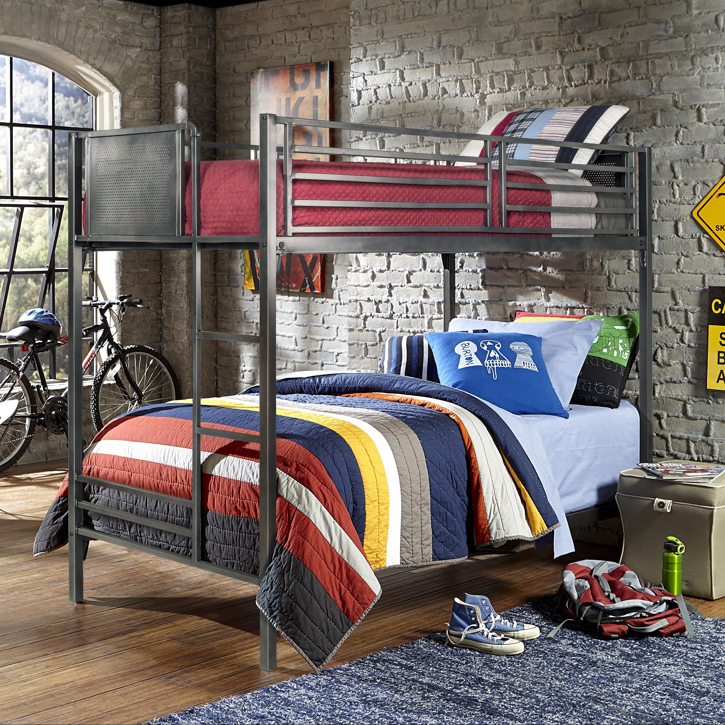 Black Metal Steel Standard Bunk Bed
