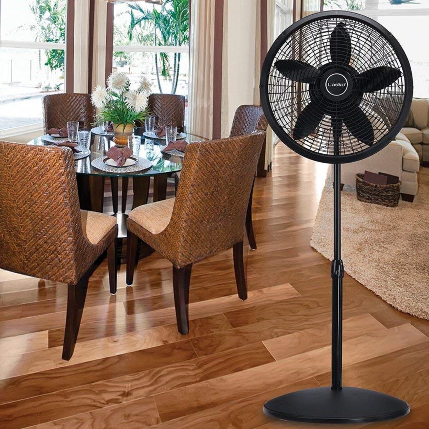 Black Oscillating Standing Floor Fan