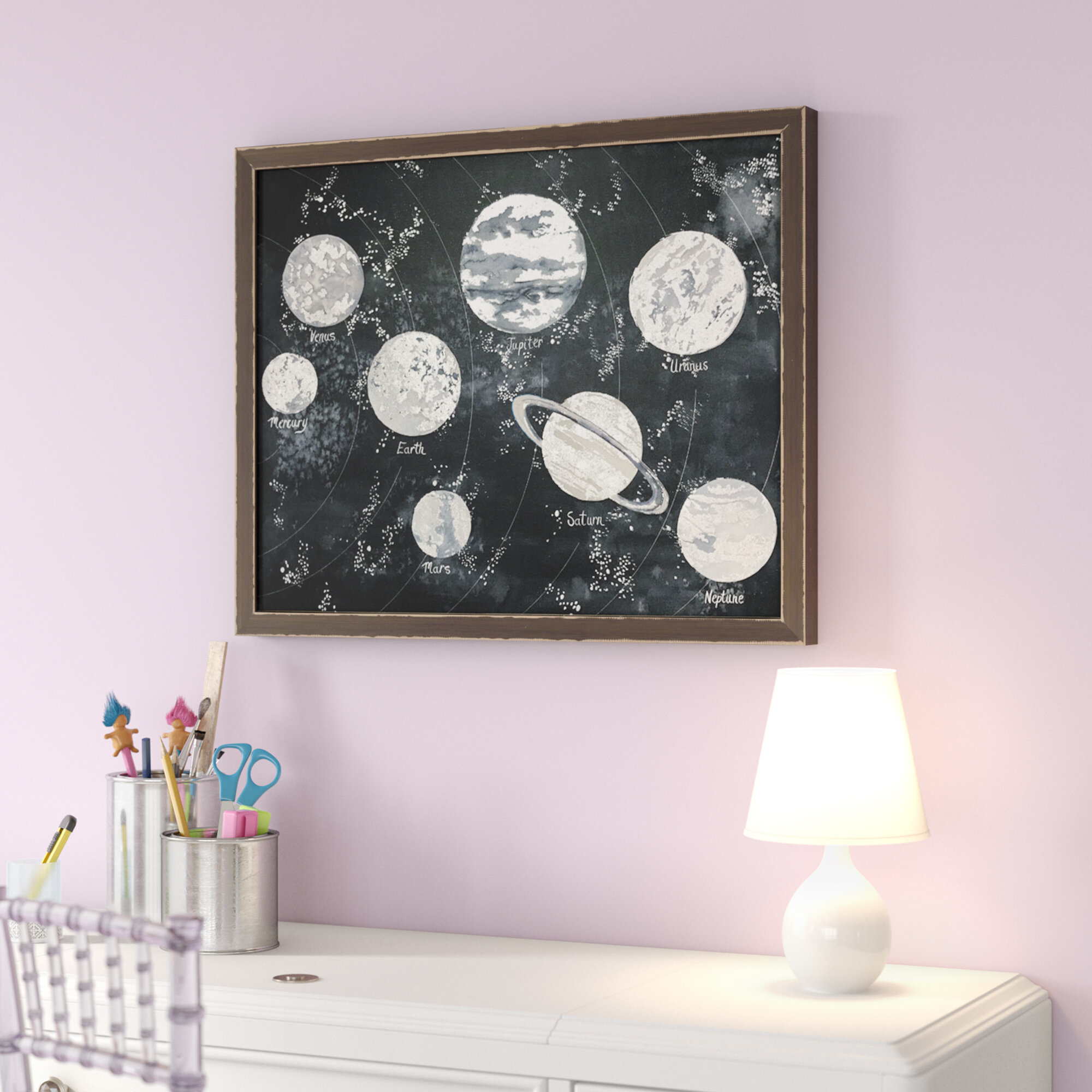 Black Outer Space Framed Canvas Art