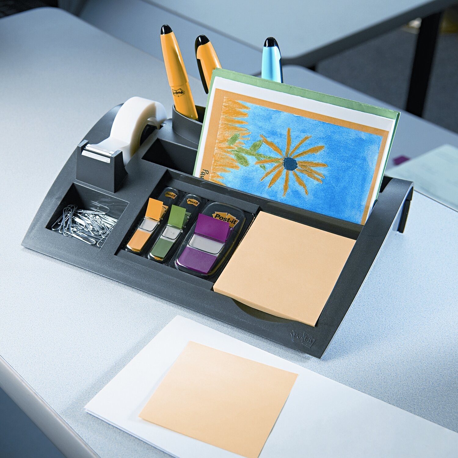 Black Plastic Desk Organizers for Notes