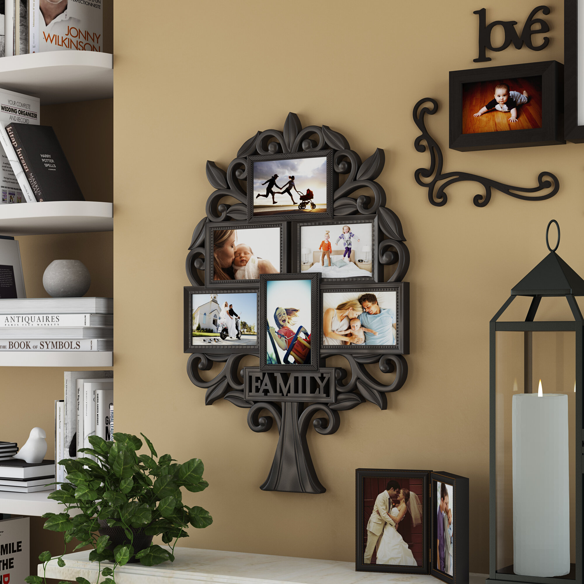 Black Plastic Family Tree Picture Frame